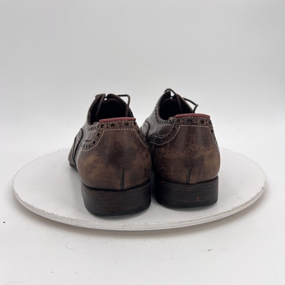 Paul Smith Men Size 7.5 Brown Leather Brogue Wingtip Lace Up Dress Shoes - Picture 10 of 16